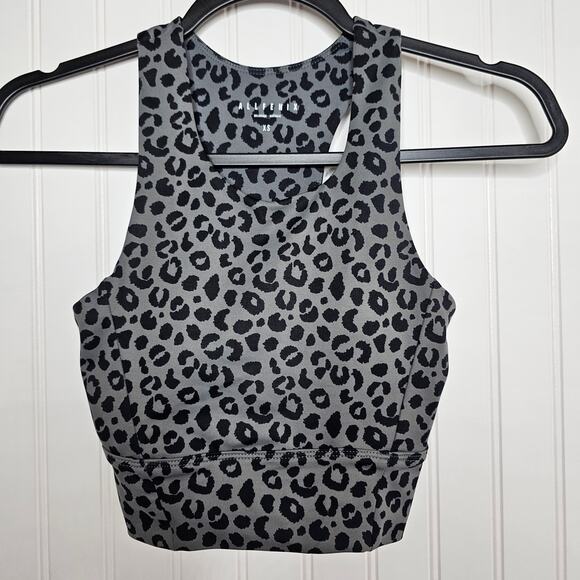 All Fenix Oversized Longline Sports Bra Size XS Gray Leopard Activewear Sporty - Picture 1 of 8